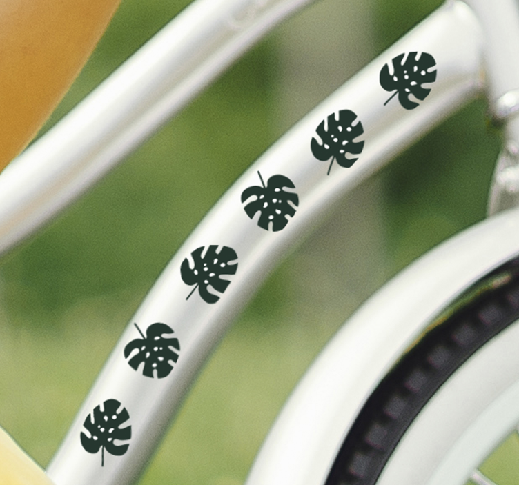 Monstera lämnar cykel klistermärke - Tenstickers