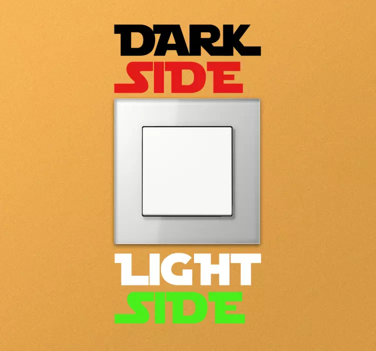 Mörk sida och ljus sida ljusströmbrytare klistermärke - Tenstickers