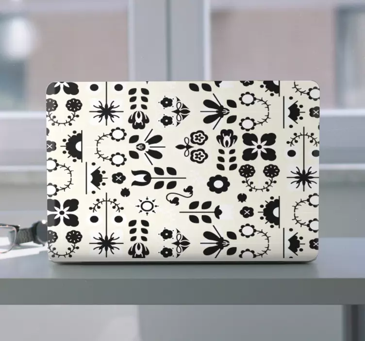 Motiv med blomsterarrangemang klistermärke för bärbar - Tenstickers