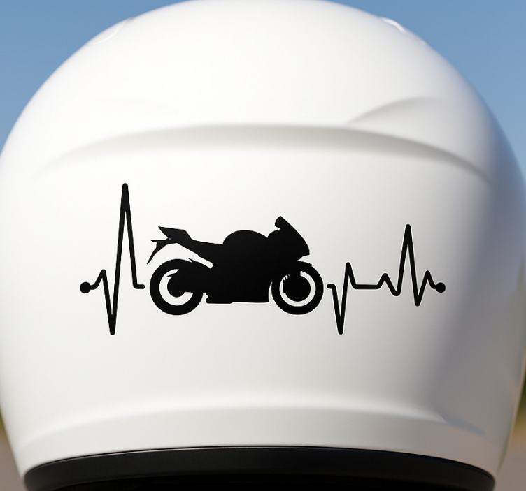 Monofärgad hjärtslag motorcykelklistermärke - Tenstickers