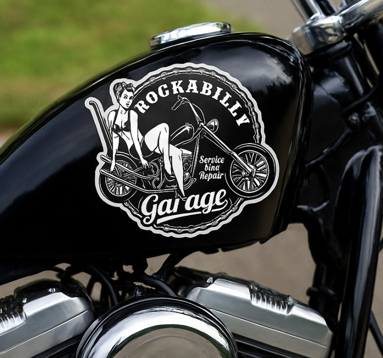 Motorcykelklistermärke classic chopper silhuett - Tenstickers