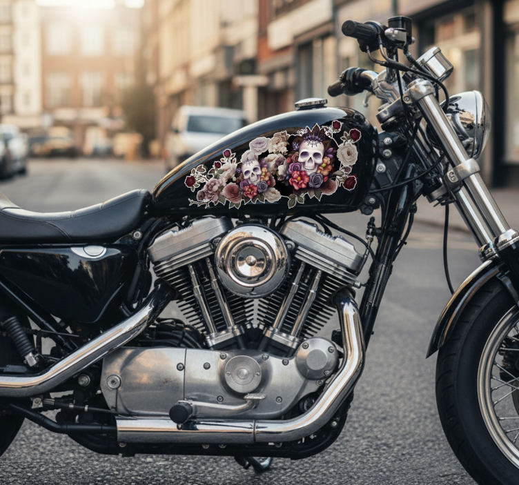 Motorcykelklistermärke död ros - Tenstickers