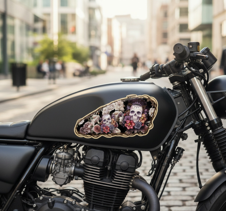 Motorcykelklistermärke död ros ryttare - Tenstickers