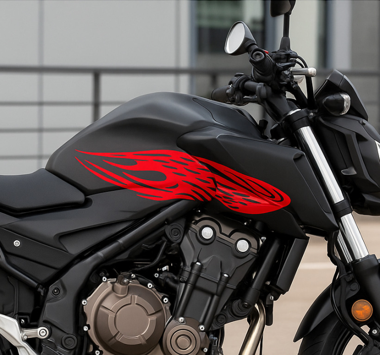 Motorcykelklistermärke flammande vingslag - Tenstickers