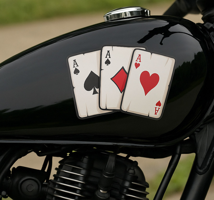 Motorcykelklistermärke fyra ess kort dekal - Tenstickers