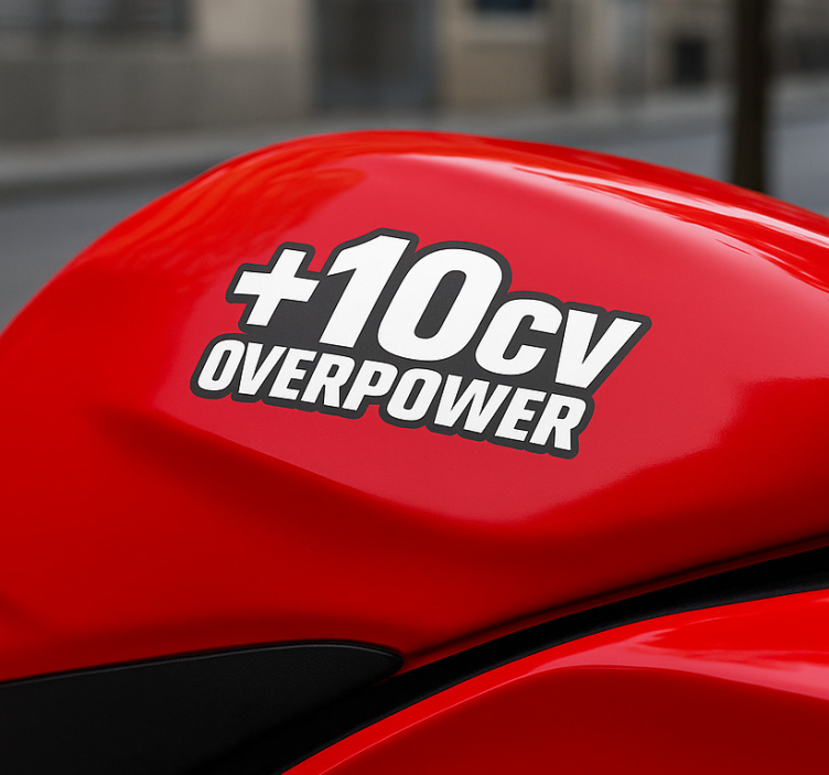Motorcykelklistermärke plus 10 hk text - Tenstickers