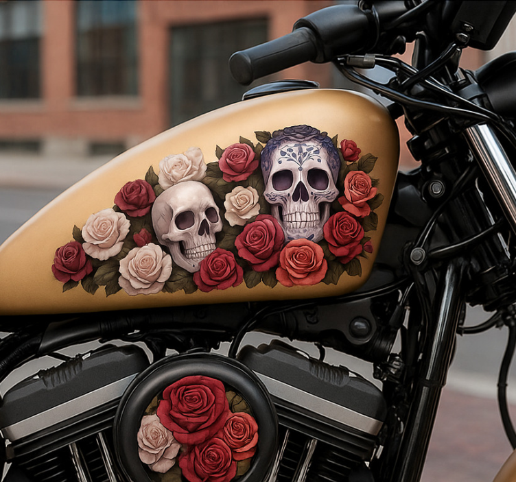 Motorcykelklistermärke roserittare - Tenstickers