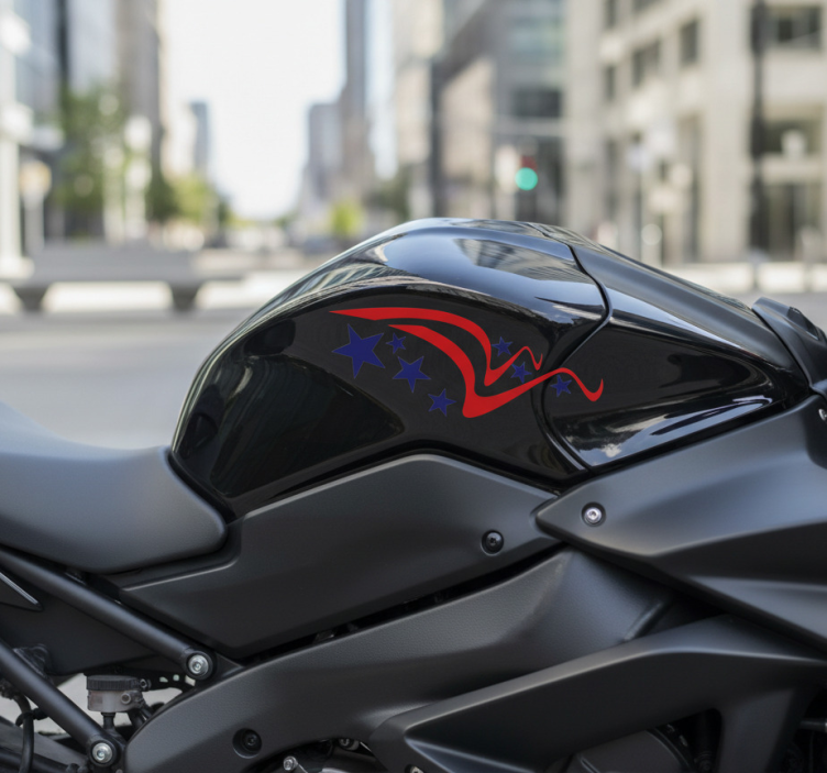 Motorcykelklistermärke stjärnor frihet eld - Tenstickers