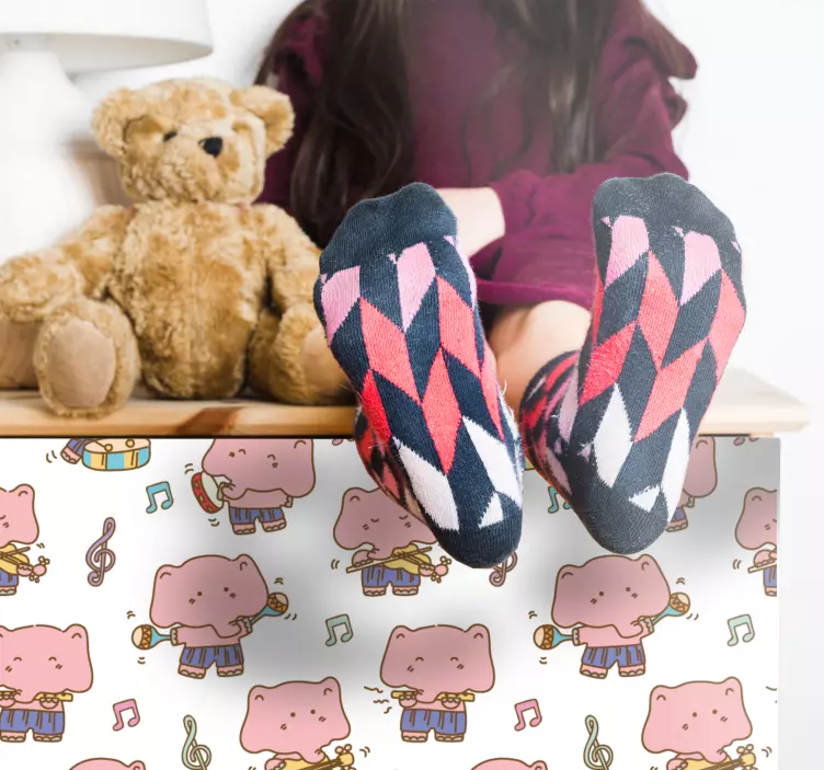 Musikaliska seriefigurer klistermärke för barn - Tenstickers