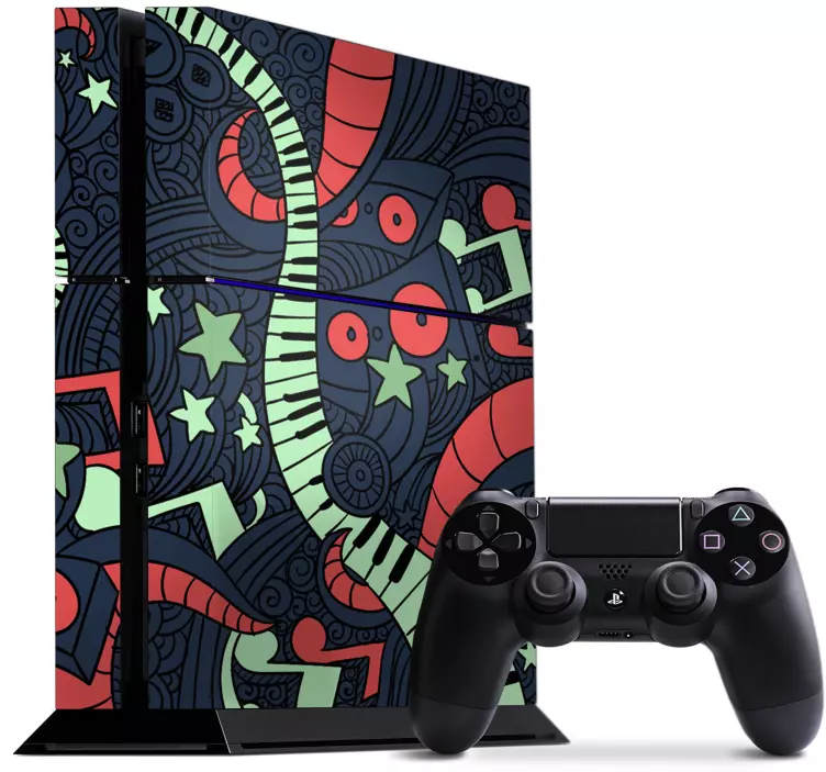 Musikalisk graffiti för ps4-klistermärken - Tenstickers