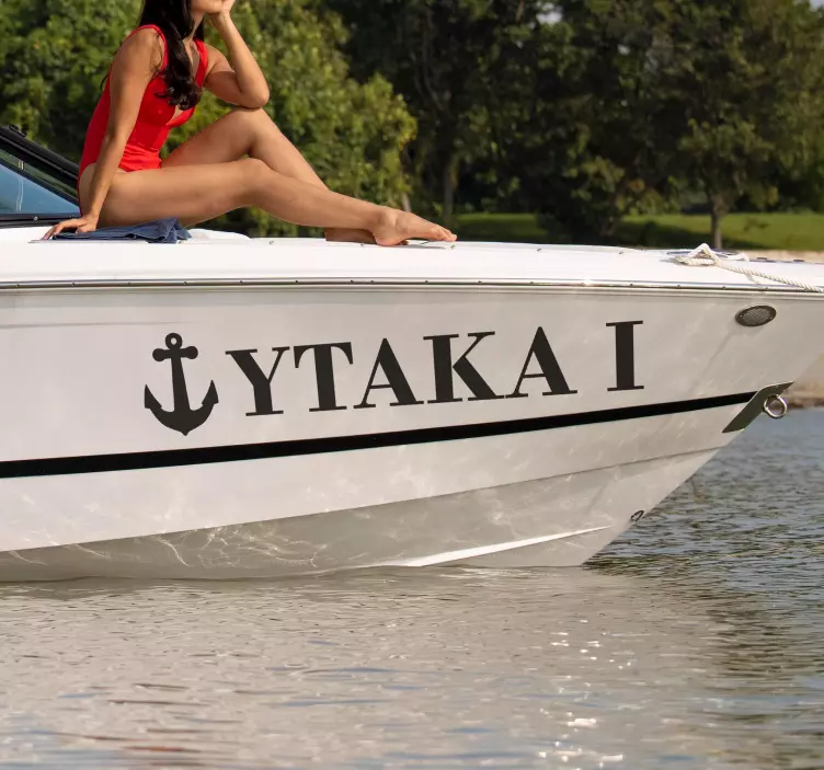 Namn med ankarritningNamn med ankarritning Väggklistermärken sjöm - Tenstickers