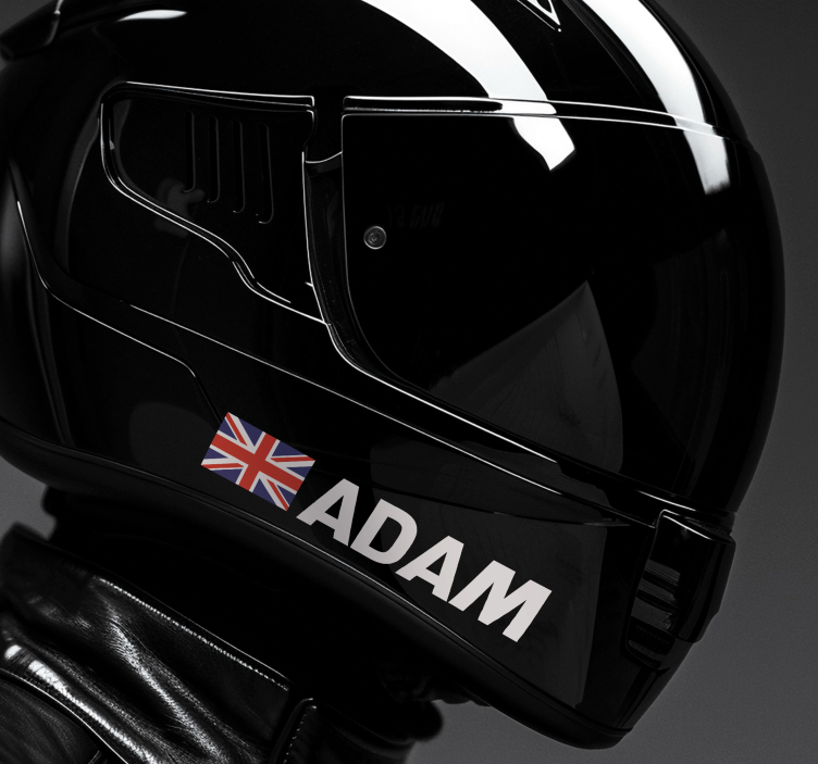 Namn med flaggdesign motorcykelklistermärke - Tenstickers