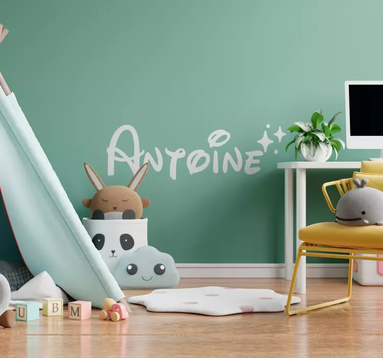 Namn med stjärnor Väggklistermärken barnrum - Tenstickers