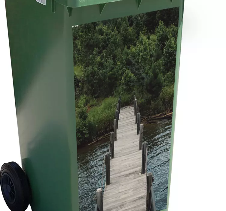 Naturskön trästig container klistermärke - Tenstickers