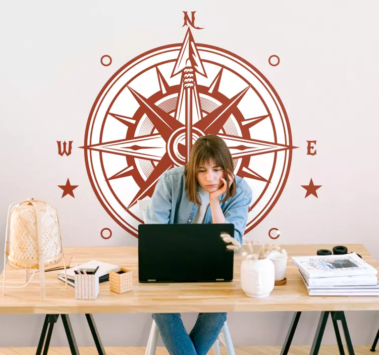 Nautisk riktningskompass Väggklistermärken djur - Tenstickers
