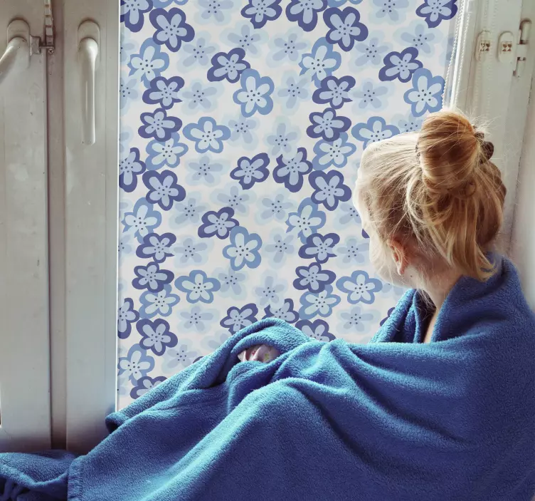 Nordiskt blommönster fönster klistermärke - Tenstickers