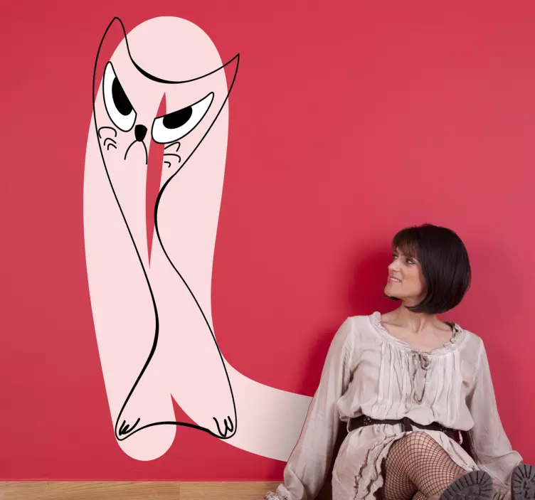 Nyckfull katt silhuett klistermärken - Tenstickers