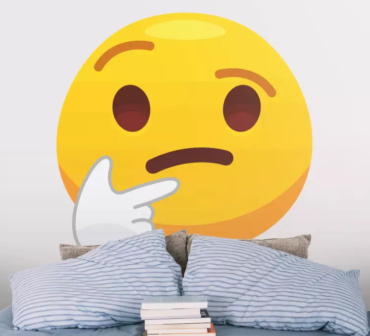 Nyfiken emoji design vägg klistermärke - Tenstickers