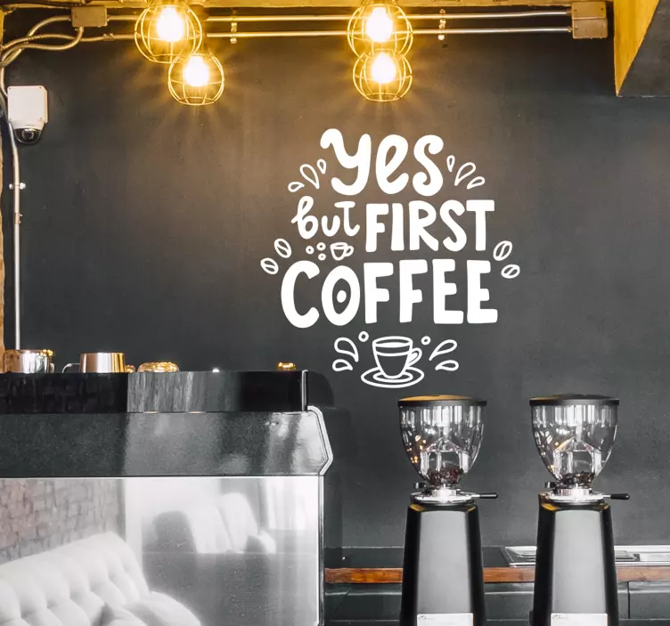 Ok första kaffedryck klistermärke - Tenstickers