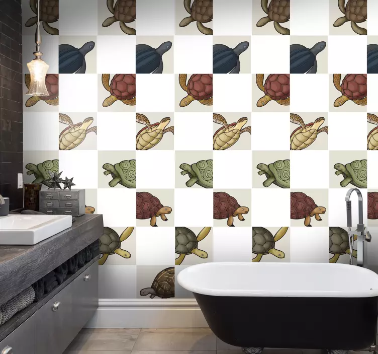 Olika sköldpaddor kakel klistermärke - Tenstickers