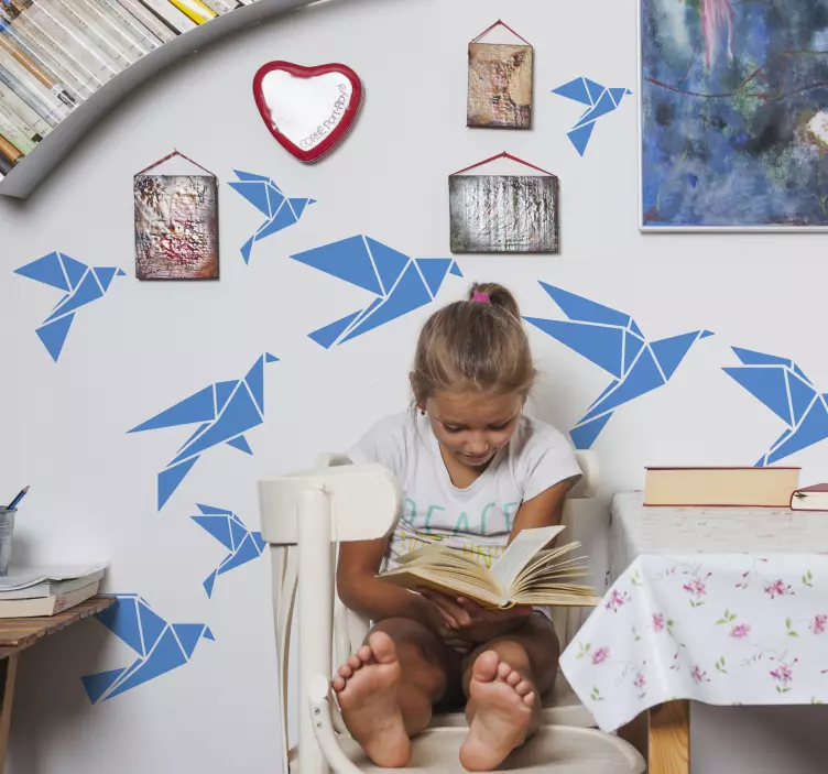 Origami fåglar vägg klistermärken - Tenstickers