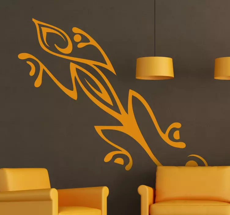 Original tribal gecko väggkonst klistermärke - Tenstickers