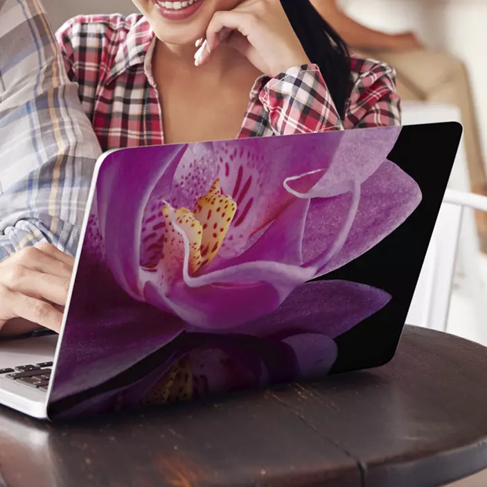 Orkidé blommor laptop klistermärke - Tenstickers