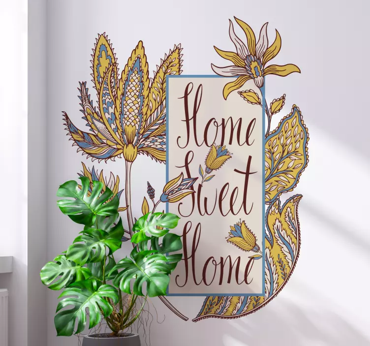 Paisley blommor dekoration vägg klistermärke - Tenstickers