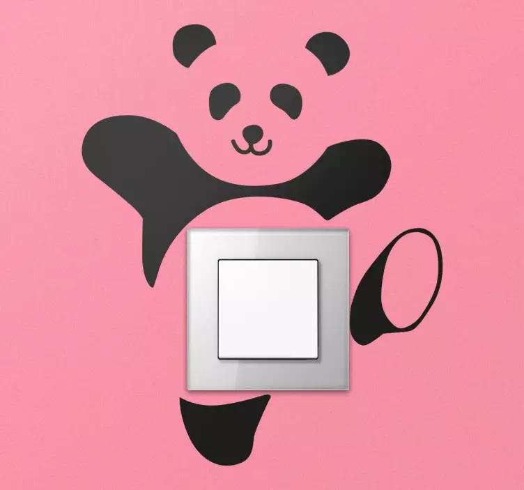 Panda ljus switch klistermärke - Tenstickers