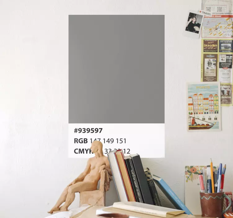 Pantone grå kod 2021 abstrakt väggklistermärke - Tenstickers