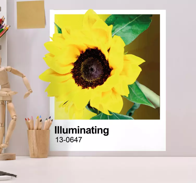 Pantone upplyst blomma väggdekal - Tenstickers