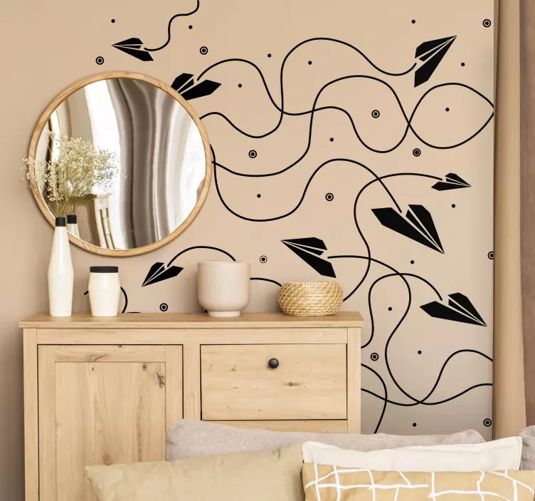 Papper flygplan klistermärke - Tenstickers