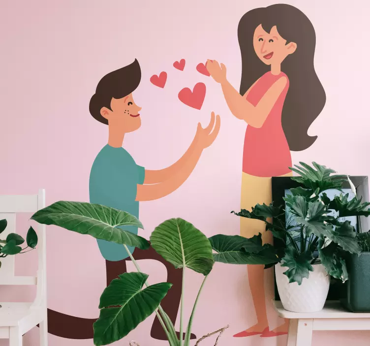 Parförslag hjärtan bröllop klistermärke - Tenstickers