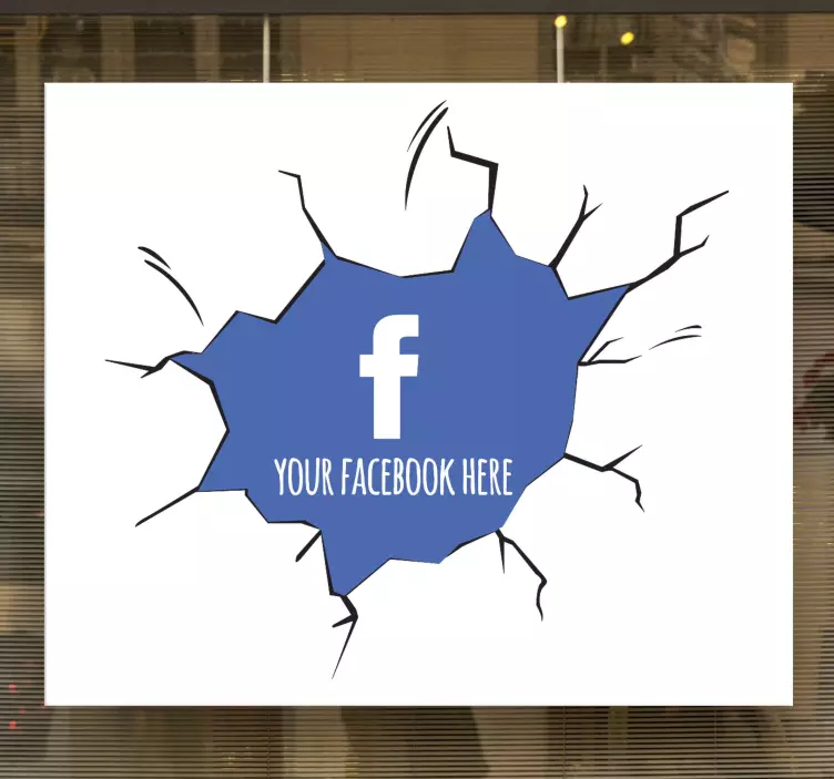 Personlig facebook vägg bryta fönster klistermärke - Tenstickers