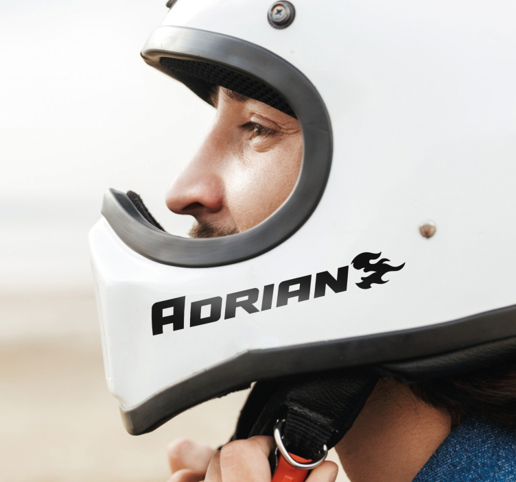 Personlig låga med namn motorcykelklistermärke - Tenstickers