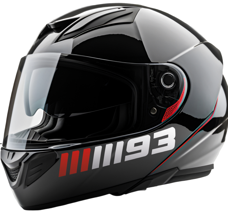 Personlig nummerdesign motorcykelklistermärke - Tenstickers