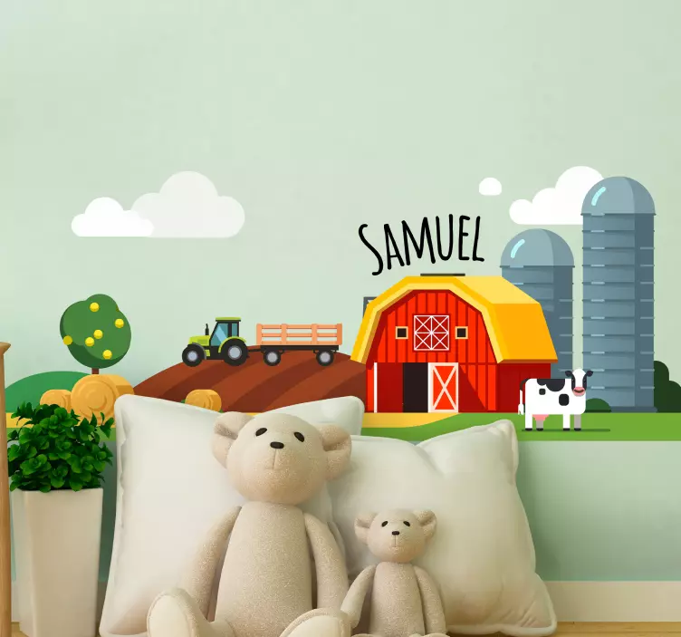 Personligt jordbrukslandskap djur klistermärke - Tenstickers