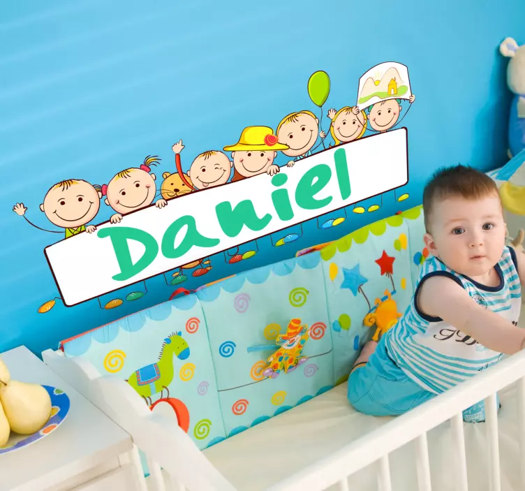 Personligt namn baby klistermärke - Tenstickers