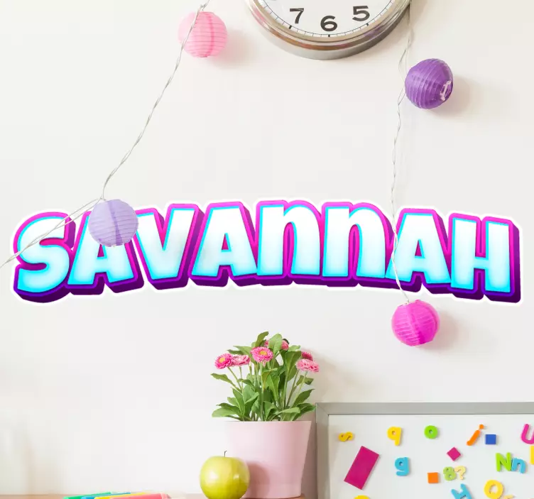 Personligt namn graffiti lila urban klistermärke - Tenstickers