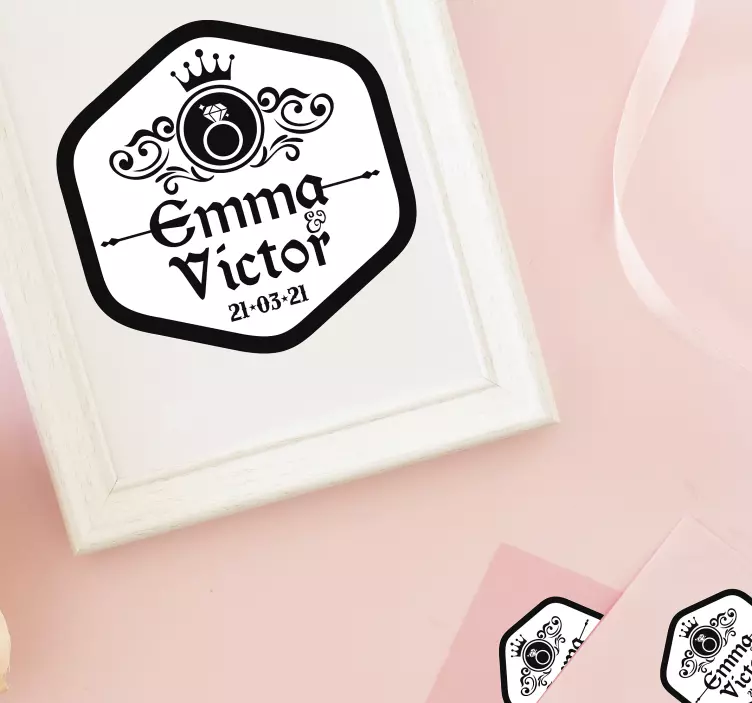 Personligt par bröllop klistermärke - Tenstickers