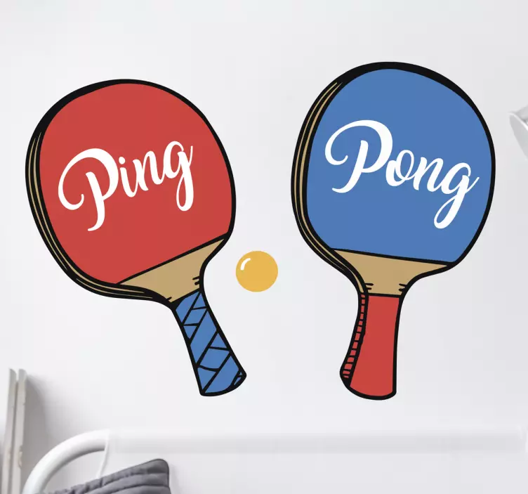 Ping pong sport vägg klistermärke - Tenstickers