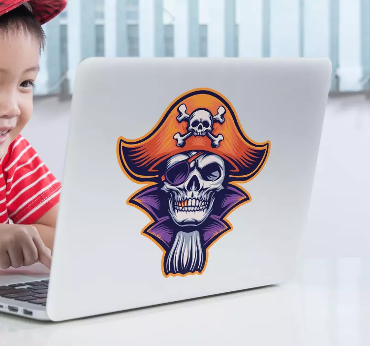 Piratskalle ansikte Laptop klistermärke - Tenstickers