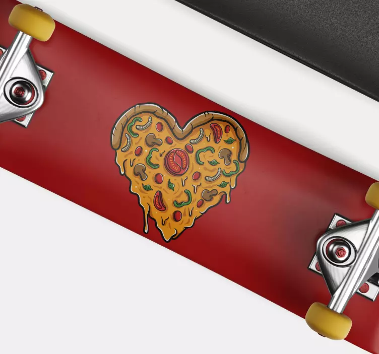 Pizza hjärta skateboard klistermärke - Tenstickers