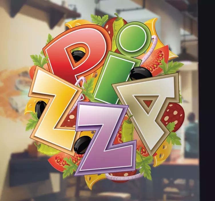 Pizza logo klistermärke - Tenstickers