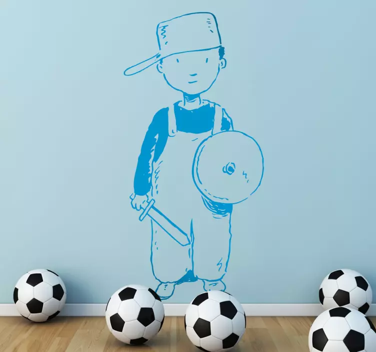 Pojke klädd som riddare klistermärke - Tenstickers