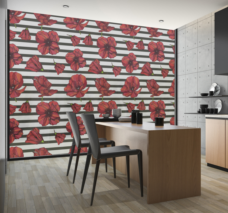 Polska vallmo växter fönster klistermärke - Tenstickers