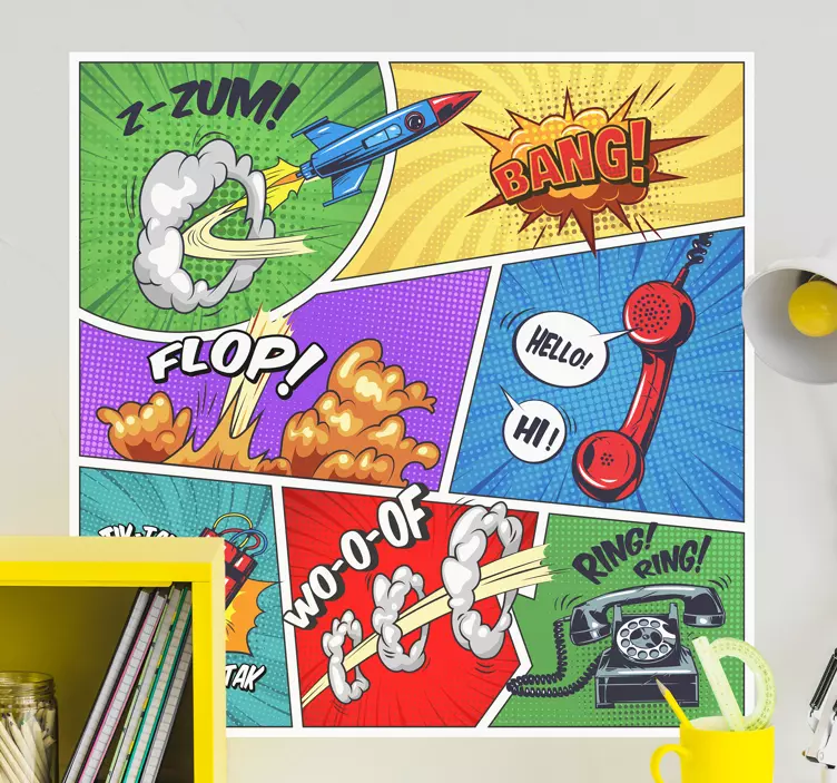 Pop art vintage vägg klistermärke - Tenstickers