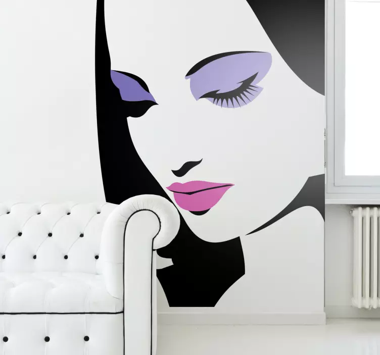 Porträtt med smink klistermärke - Tenstickers