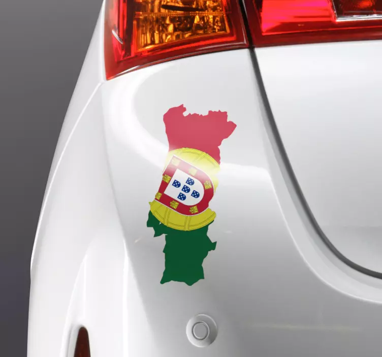 Portugal karta och flagga bil klistermärke - Tenstickers