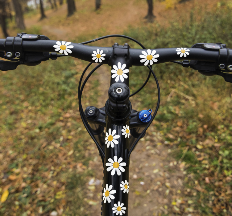 Prästkragar cykel blommor Klistermärke cykel - Tenstickers